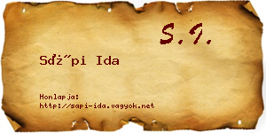 Sápi Ida névjegykártya